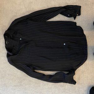 Theory Silk Essential Buttondown Pinstripe Blouse Size P